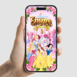 Invitación animada de Princesas Disney 3