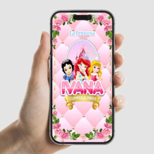 Invitación animada de Princesa Disney 2 (Niñas)