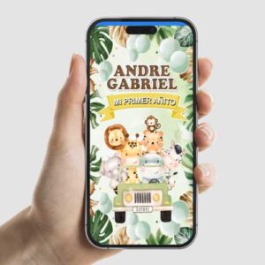 Invitación animada de Safari bebé