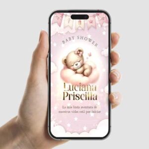 Invitación animada de Baby Shower de Osita 1